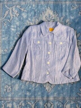 Ruby Rd. Lavender Jacket, 10, Dressy, Shine Woven In, Special Sleeves, EUC